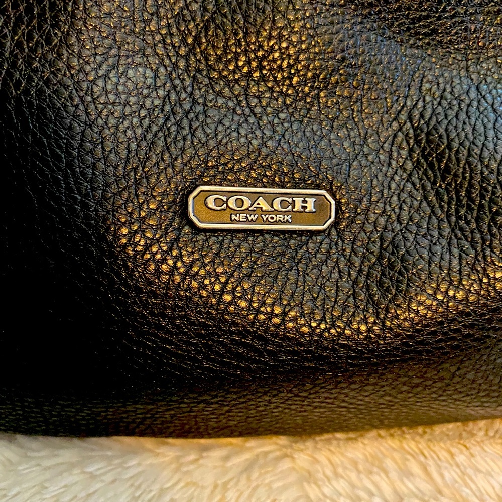 Pebbled black leather COACH convertible crossbody or shoulder bag